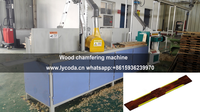 Wood stringer chamfer machine