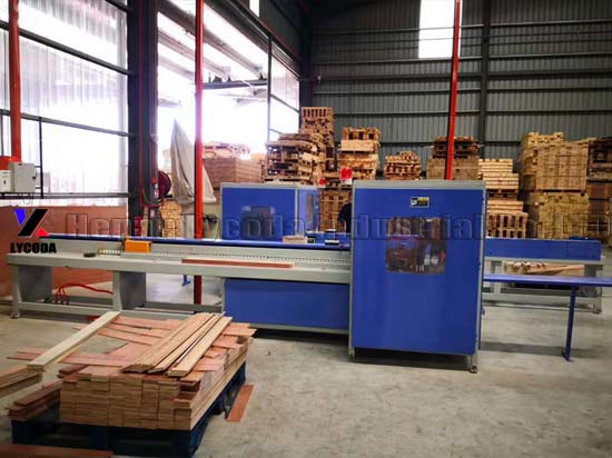 Wood pallet foot pier nailing machine